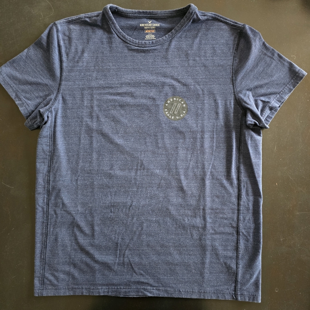 American Eagle Outfitters Men's L Blue Active Flex Short Sleeve Tee [96]
